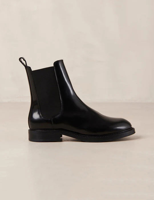 Lanz Black Leather Ankle Boots