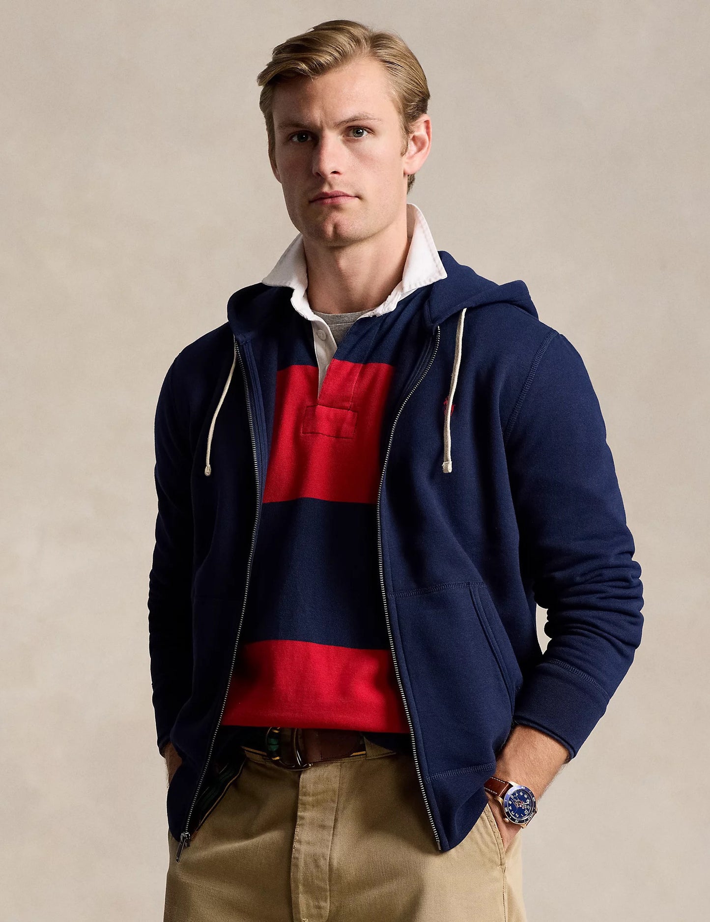 The RL Fleece Hoodie Cruise Navy