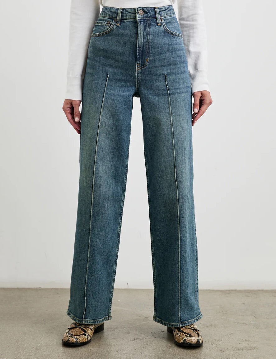 GETTY PINTUCK WIDE LEG AUTHENTIC BLUE