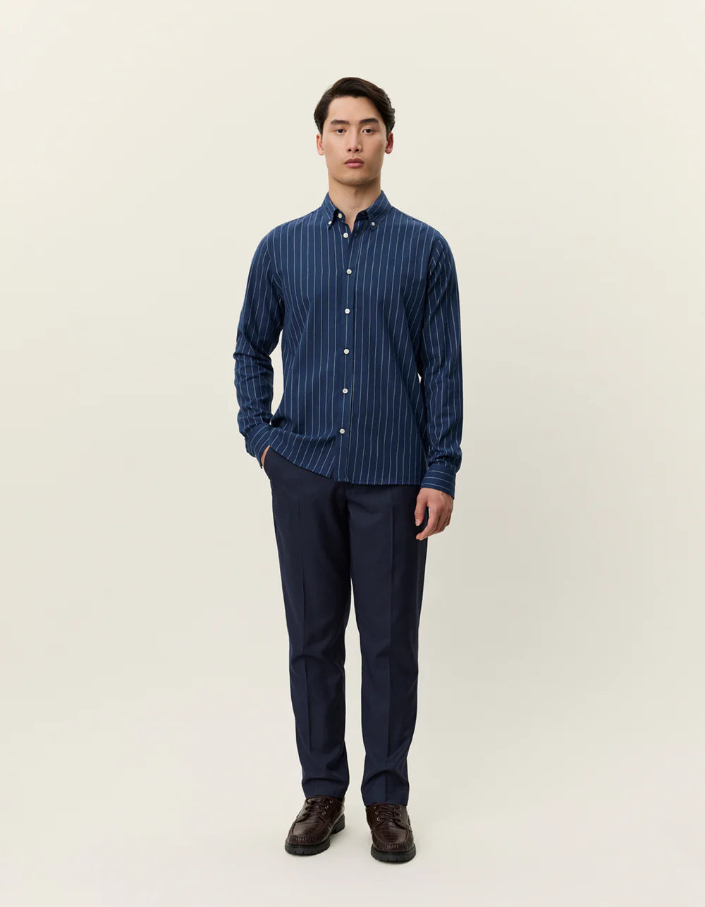DESERT REG STRIPE SHIRT DARK NAVY
