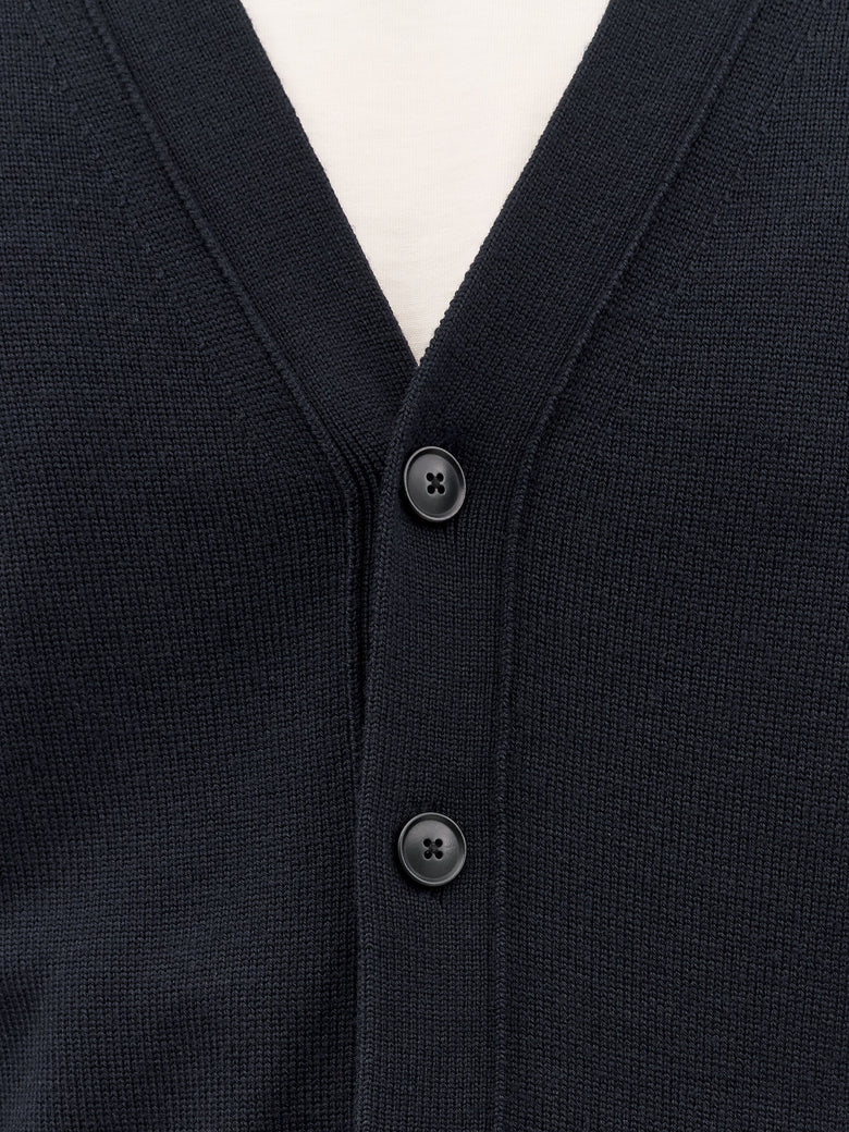 EDDIE RWS MERINO CARDIGAN DARK BLUE