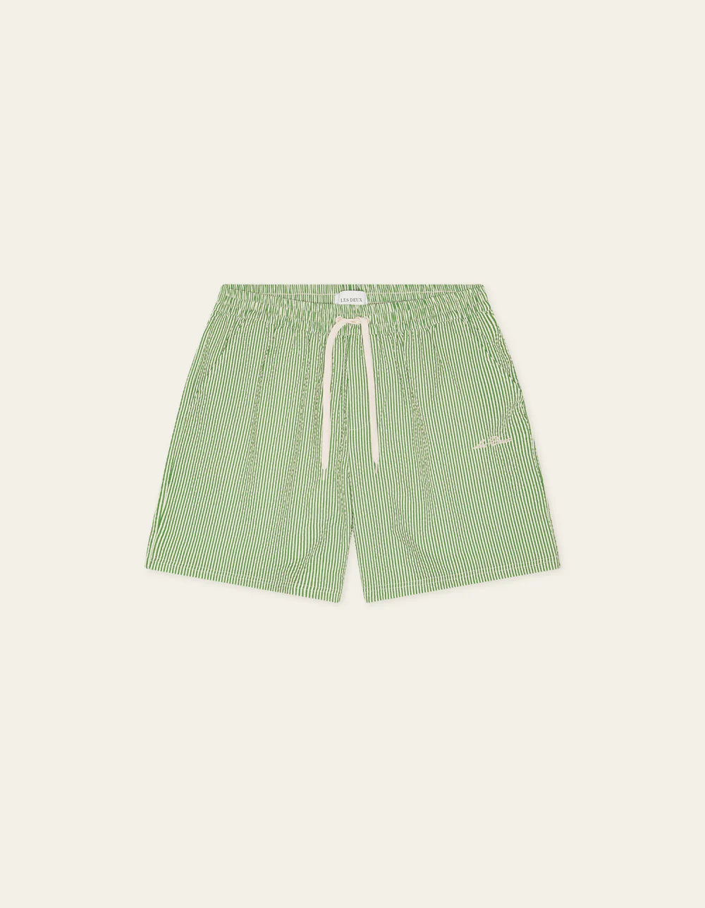 STRIPE SEERSUCKER SWIM SHORTS GREEN