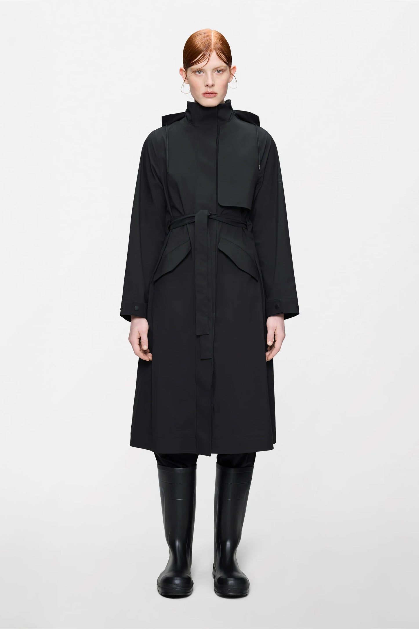 SUVA HARDSHELL TRENCH COAT BLACK