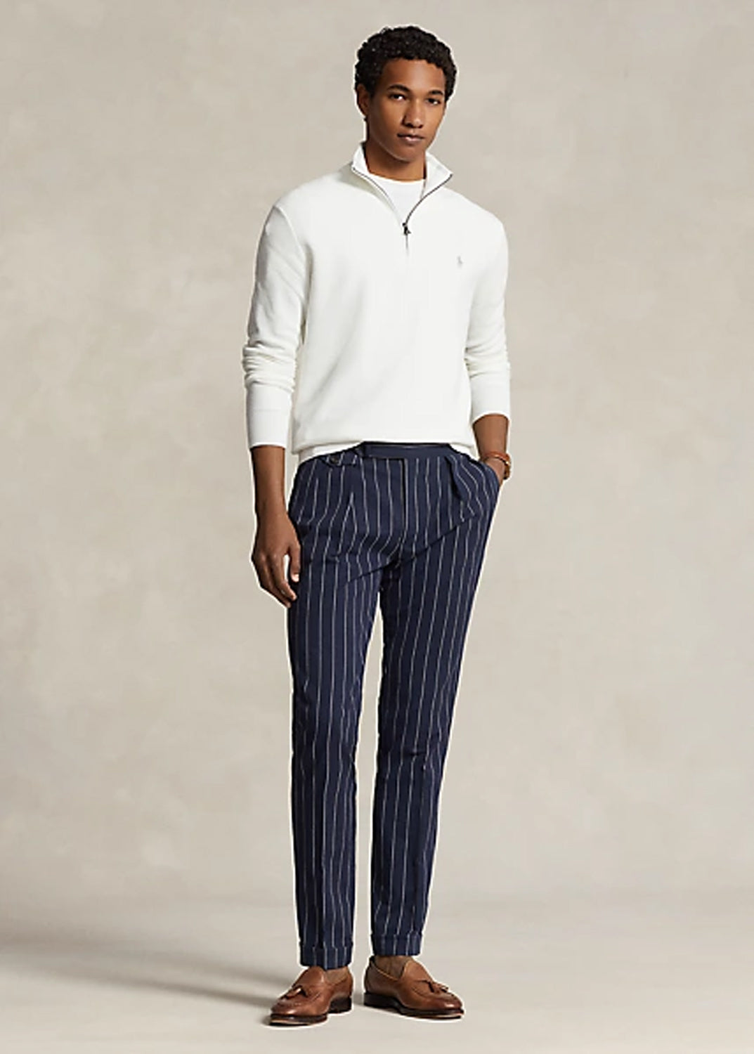 Mesh-Knit Cotton Quarter-Zip Jumper Deckwash White