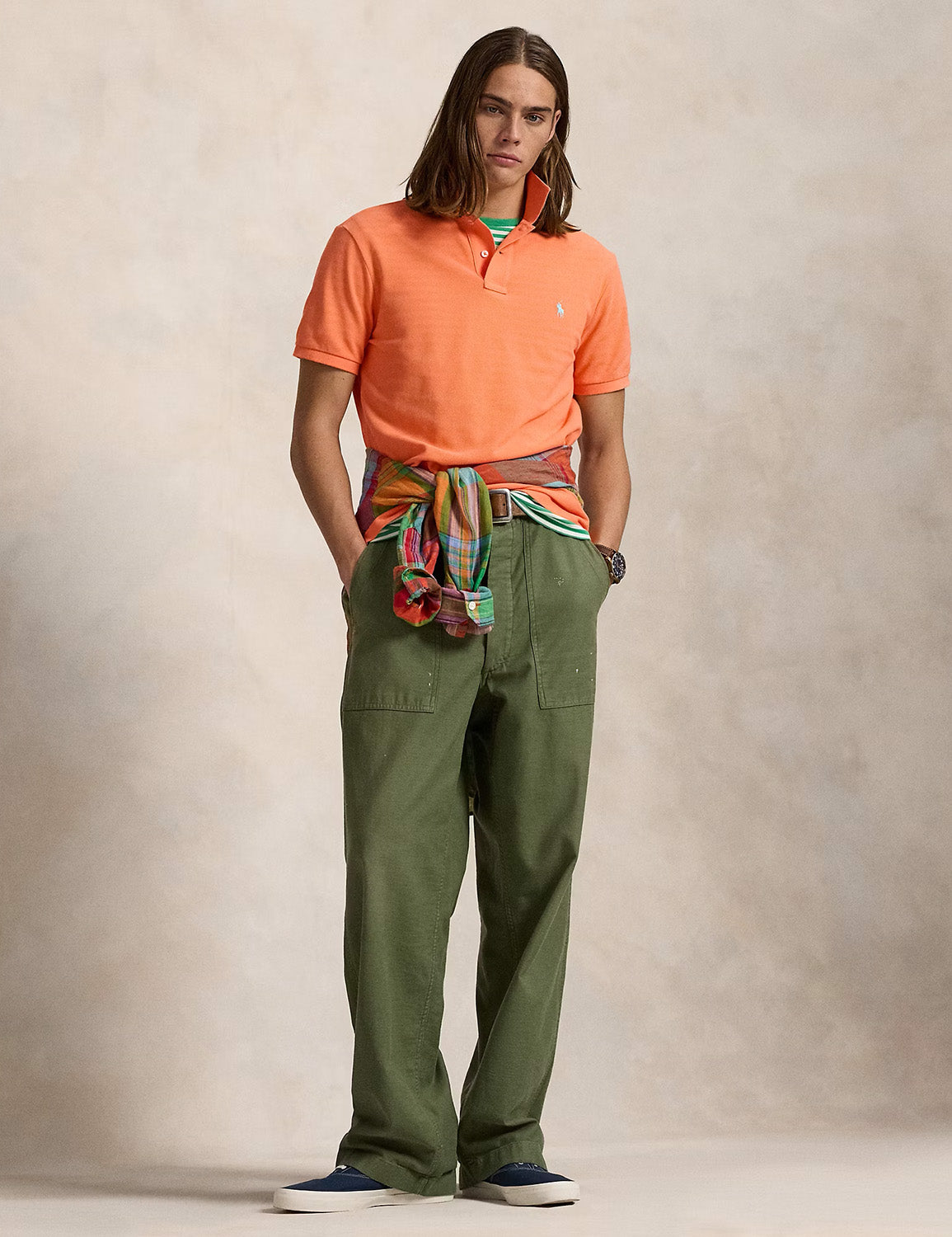 Custom Slim Fit Mesh Polo Shirt Classic Peach