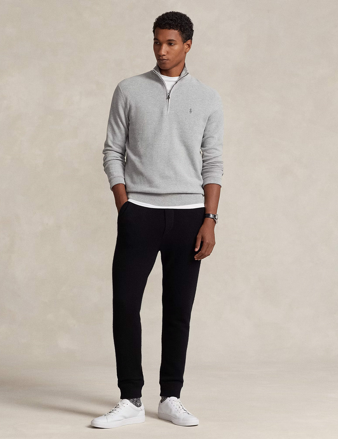 LONG SLEEVE PULLOVER QUARTER ZIP ANDOVER HEATHER