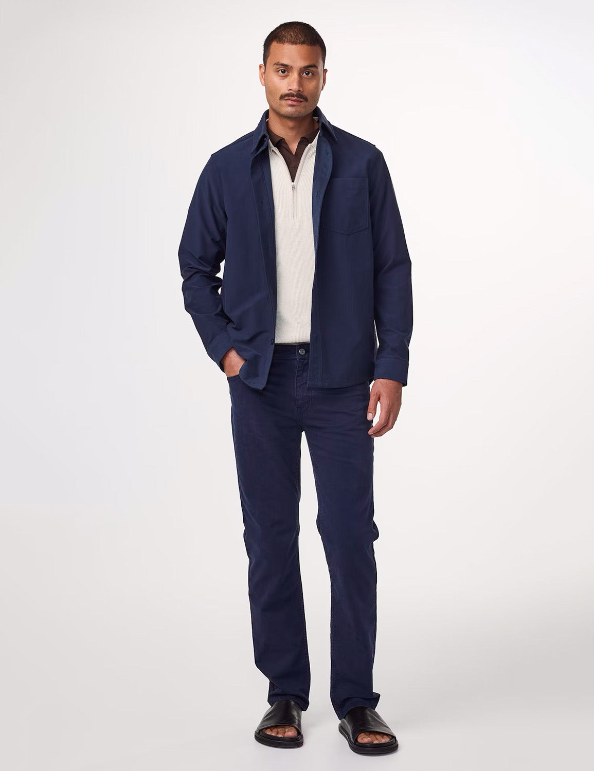 TONY CLASSIC SLIM FIT TROUSERS NAVY BLUE