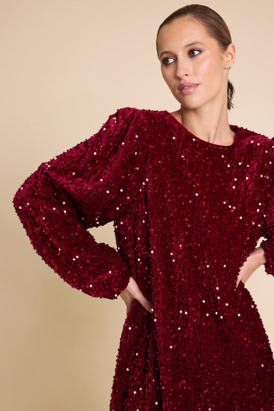 LUNA SEQUINS RED