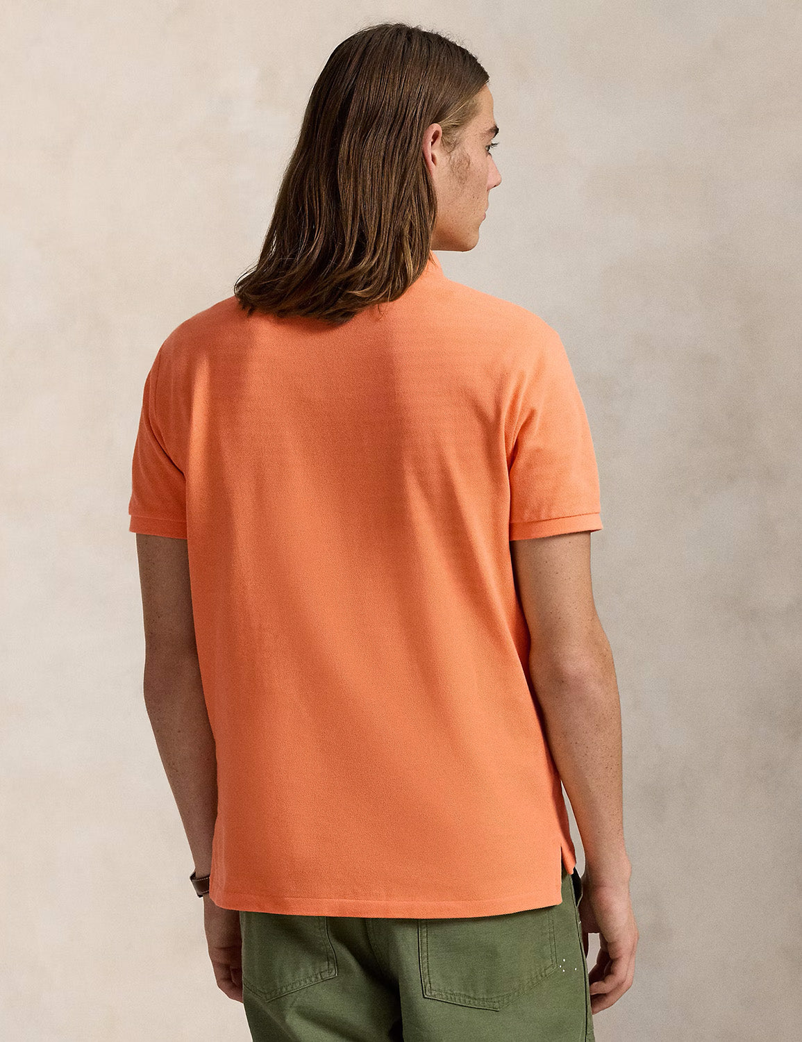 Custom Slim Fit Mesh Polo Shirt Classic Peach