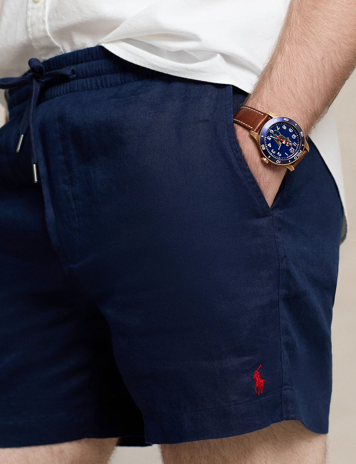 POLO PREPSTER LINEN SHORT NEWPORT NAVY