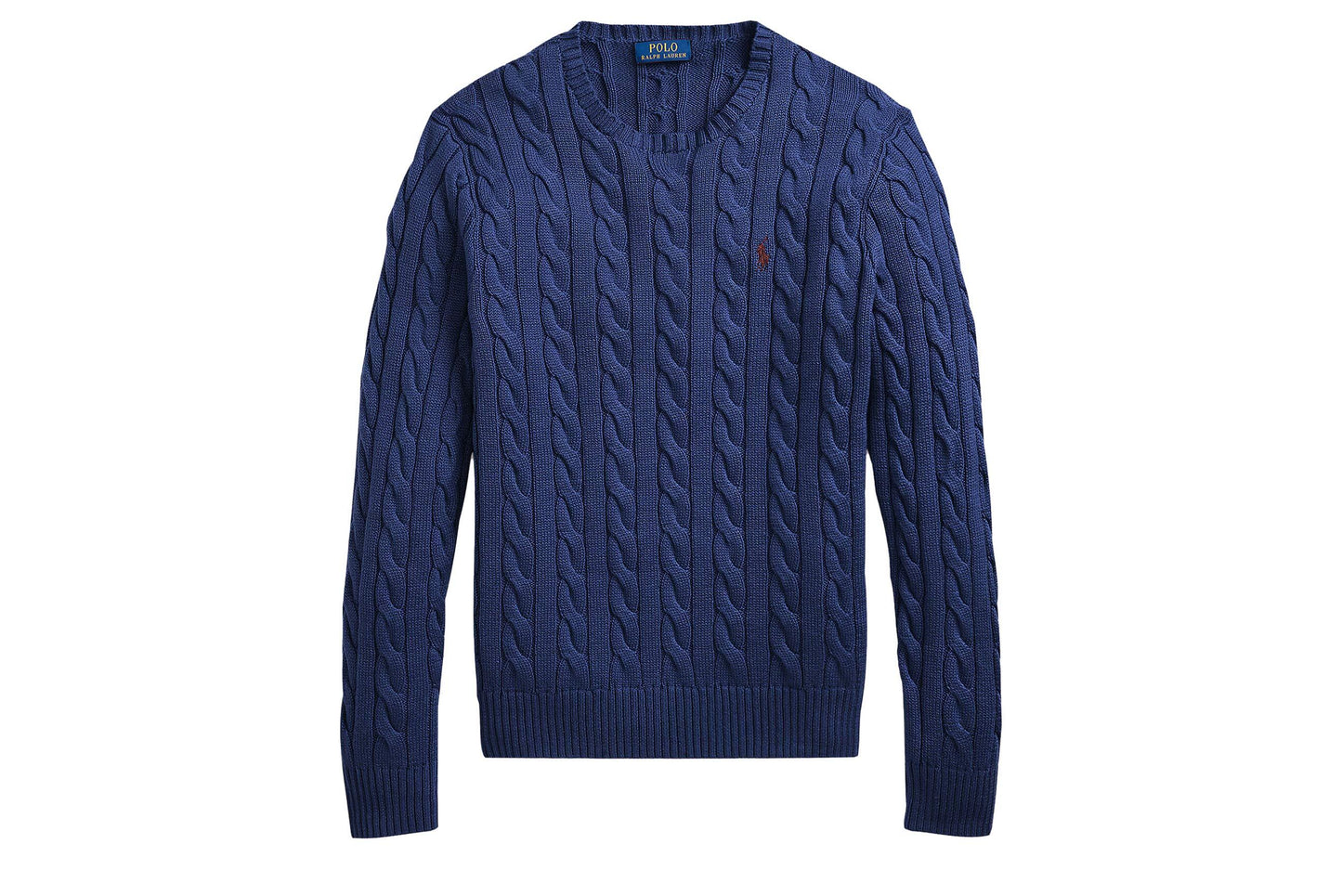 CABLE COTTON SWEATER LIGHT NAVY
