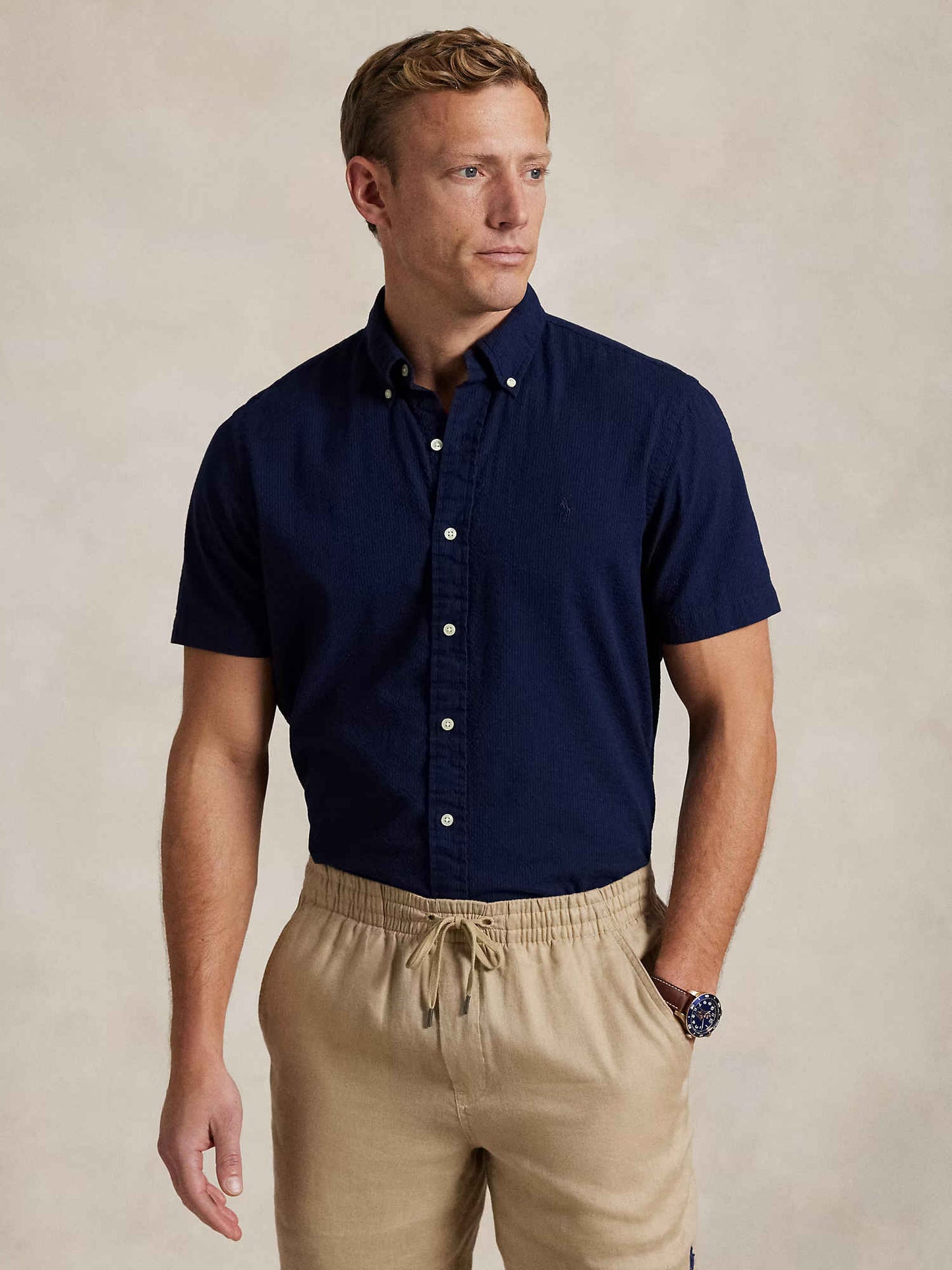 SHORT SLEEV SPORT SHIRT NAVY