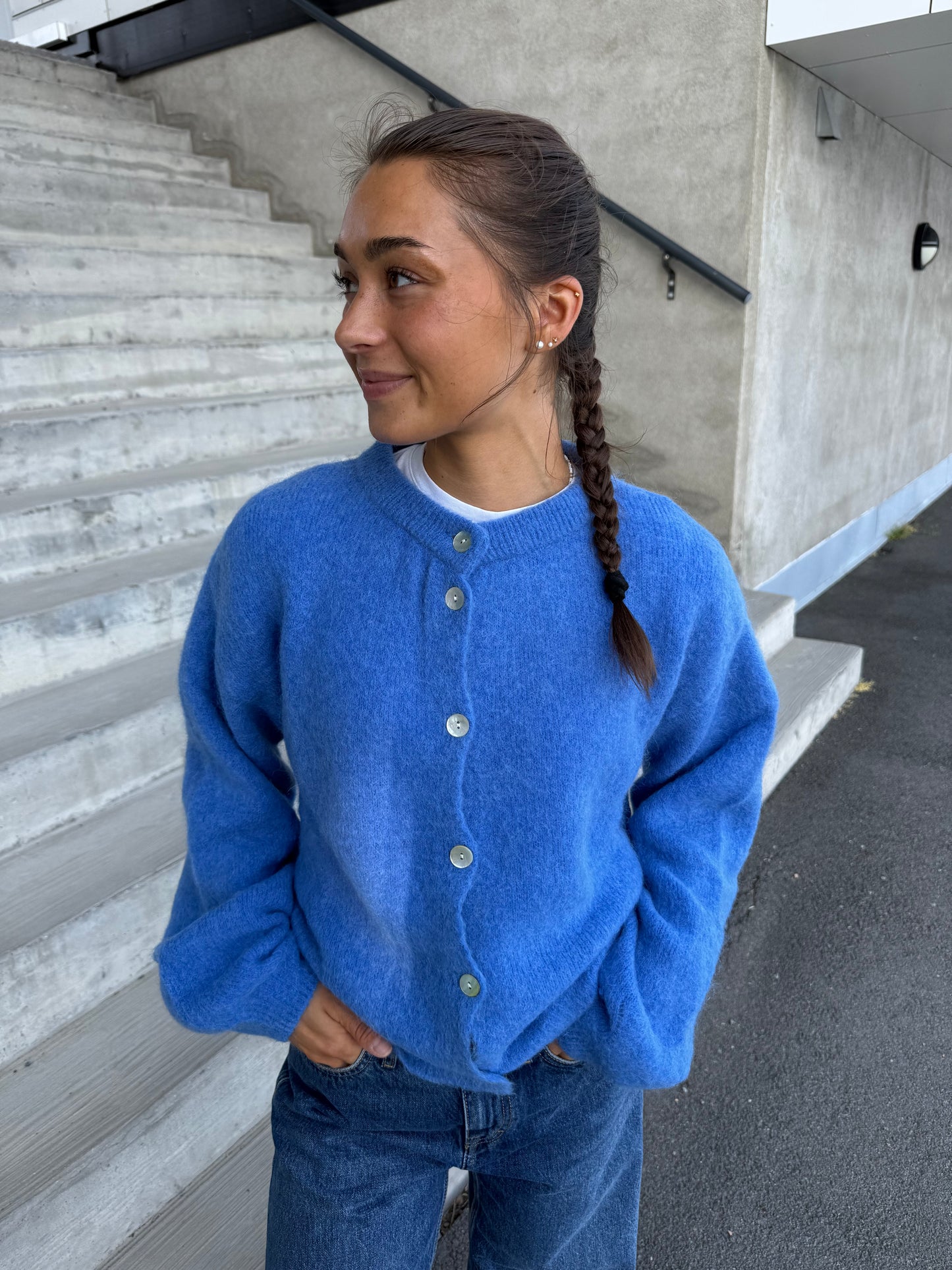 KAE KNIT CARDIGAN DOVE BLUE