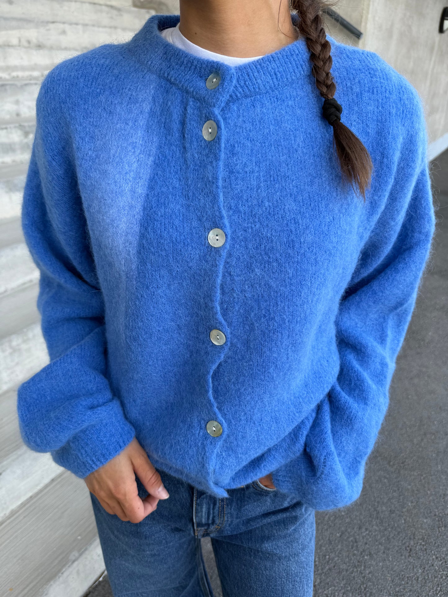 KAE KNIT CARDIGAN DOVE BLUE