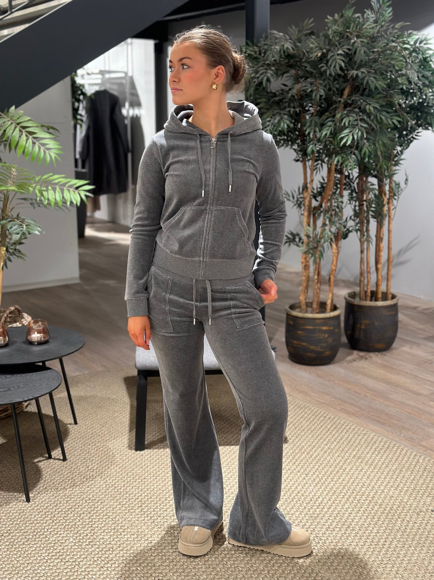 LAYLA LOW RISE POCKET FLARE CHARCOAL MARL