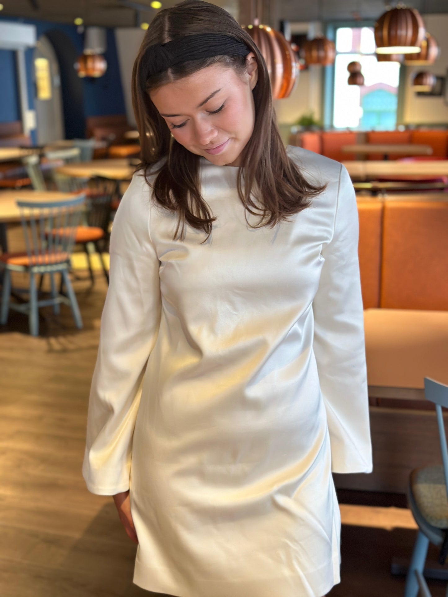 ELNA BOW DETAILED MINI DRESS