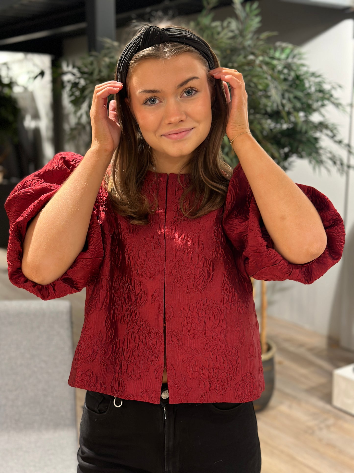 CLEO BLOUSE DEEP RED
