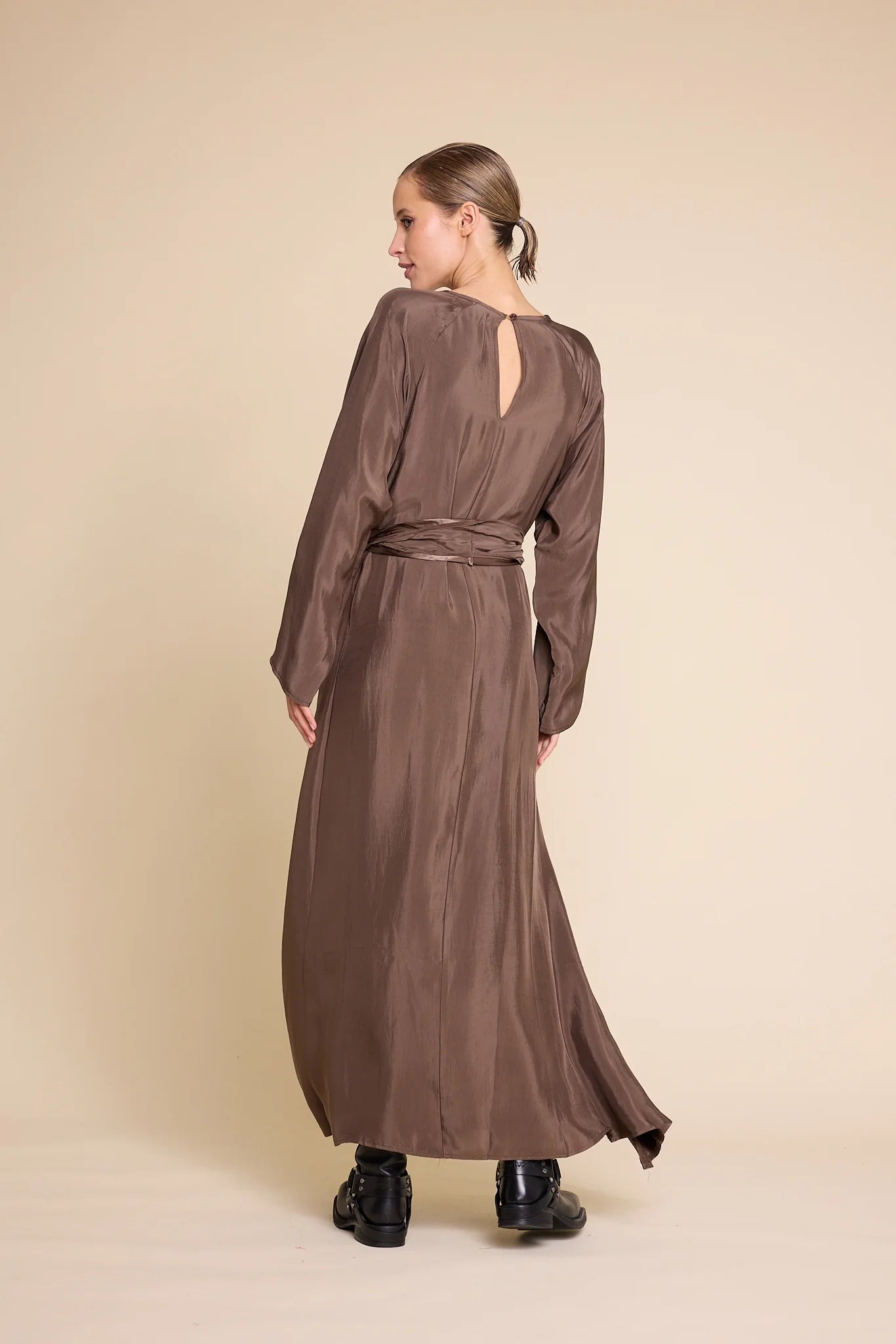 BRIDGET LONG DRESS BROWN