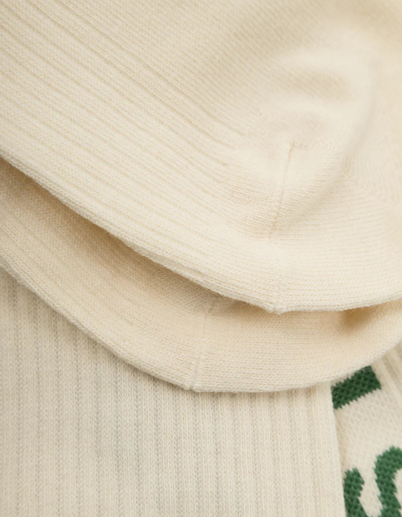 BRODY RIB SOCKS 2-PACK IVORY/VINTAGE GREEN