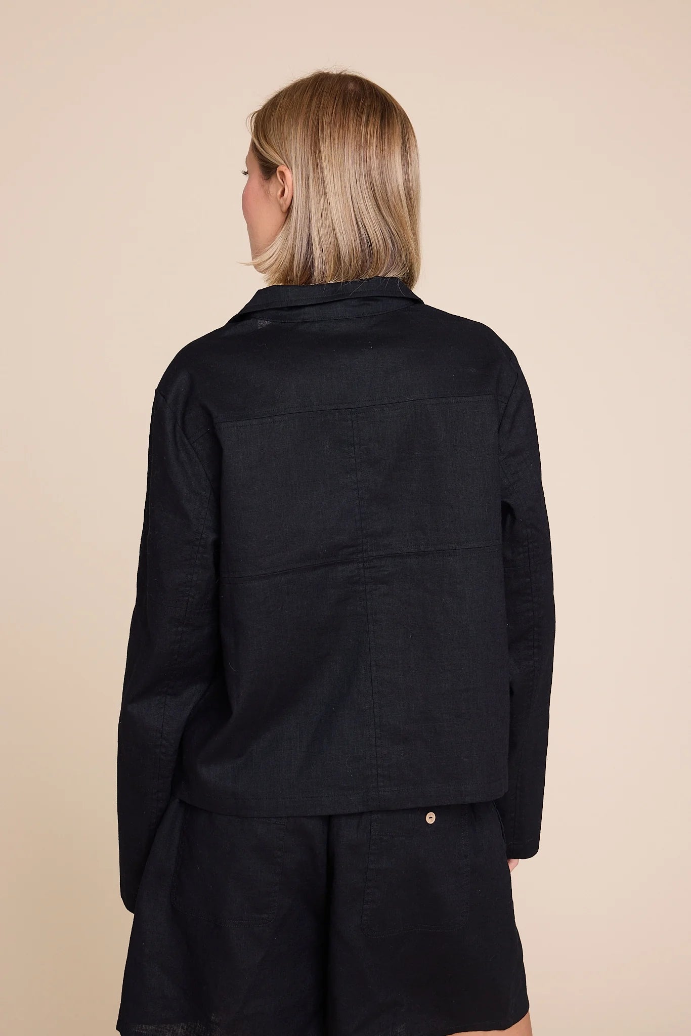 CHEYENNE LINEN TOP BLACK
