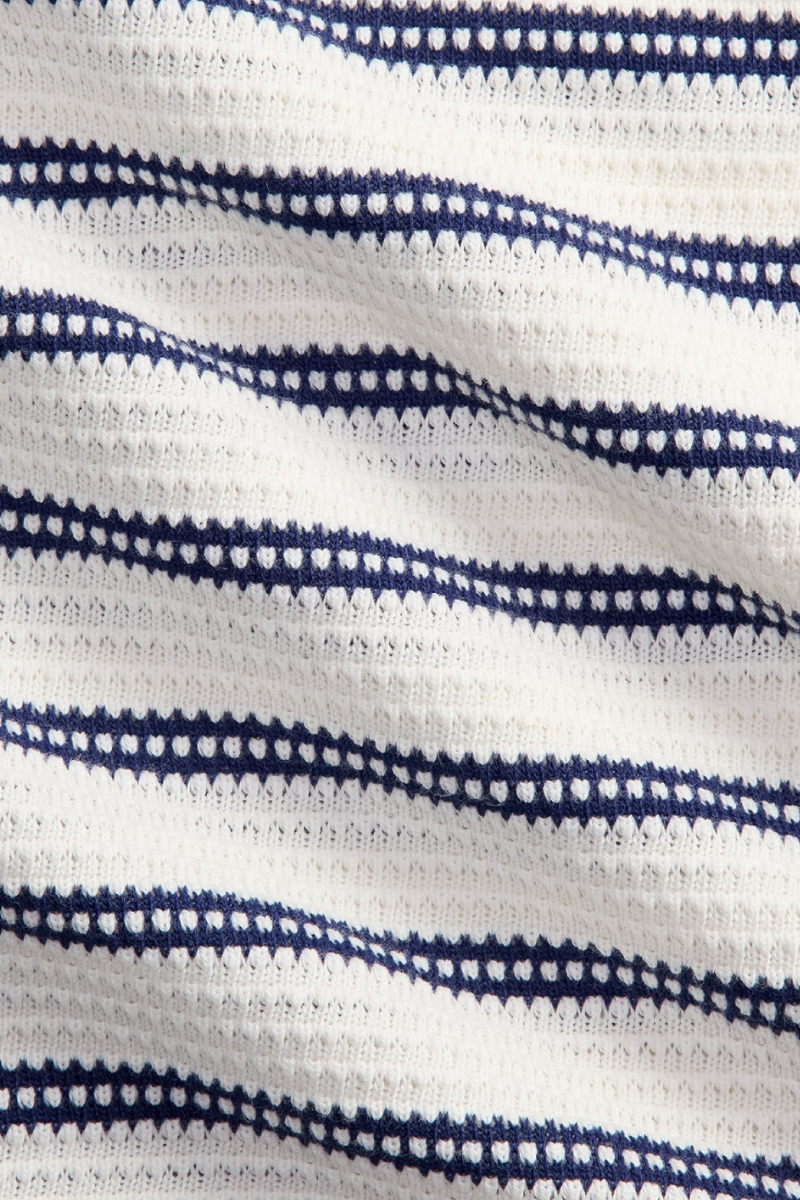 KNIT SPORT SHIRT CREAM/NAVY