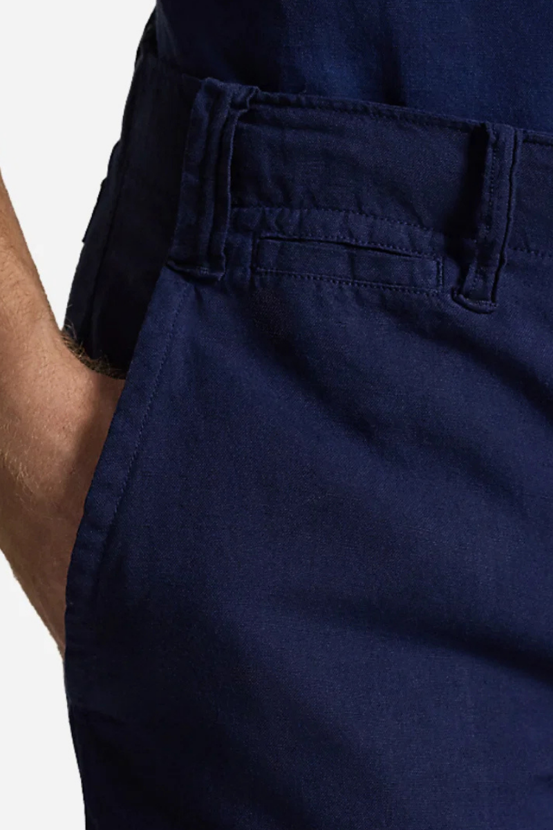 CLASSIC FIT LINEN COTTON SHORT - SPRING NAVY