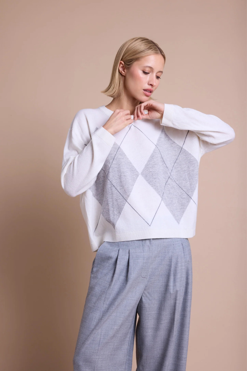 LUCA JACQUARD CREME/GREY/ANTRACITE