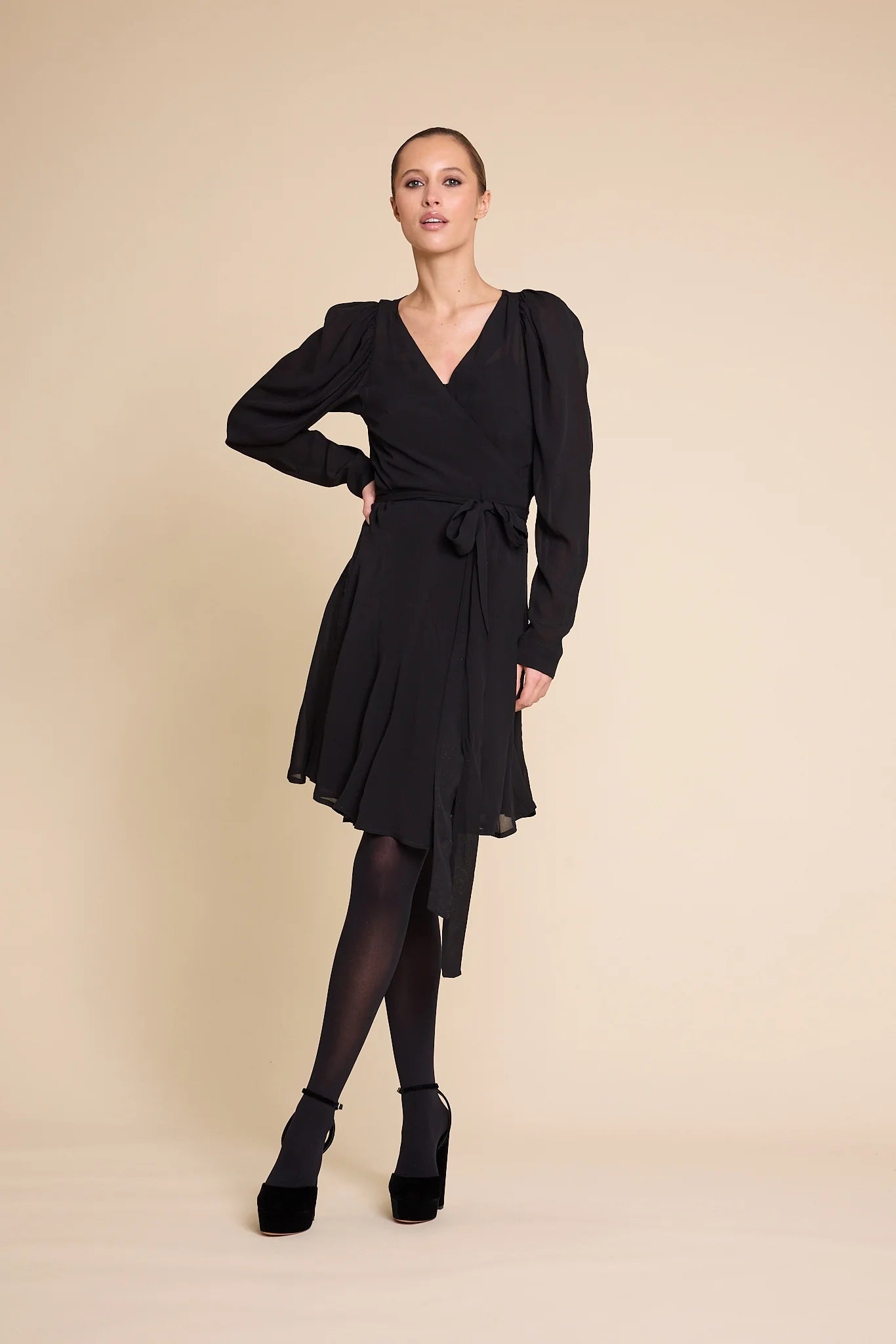HARRIET VISCOSE DRESS BLACK