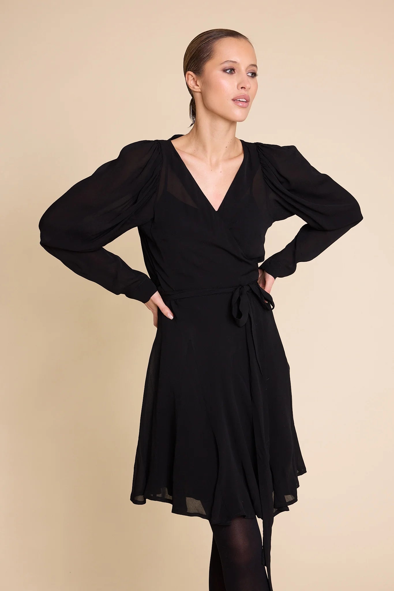 HARRIET VISCOSE DRESS BLACK