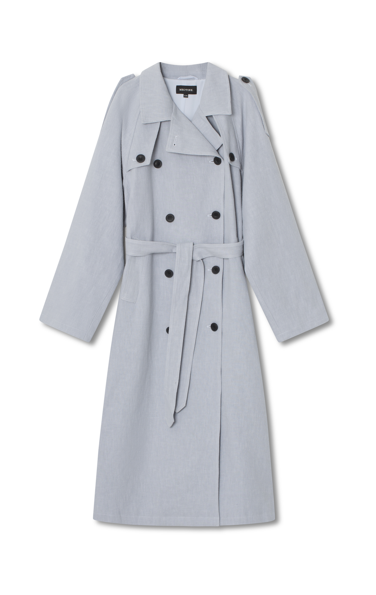 KIRA LINEN COAT - LIGHT BLUE