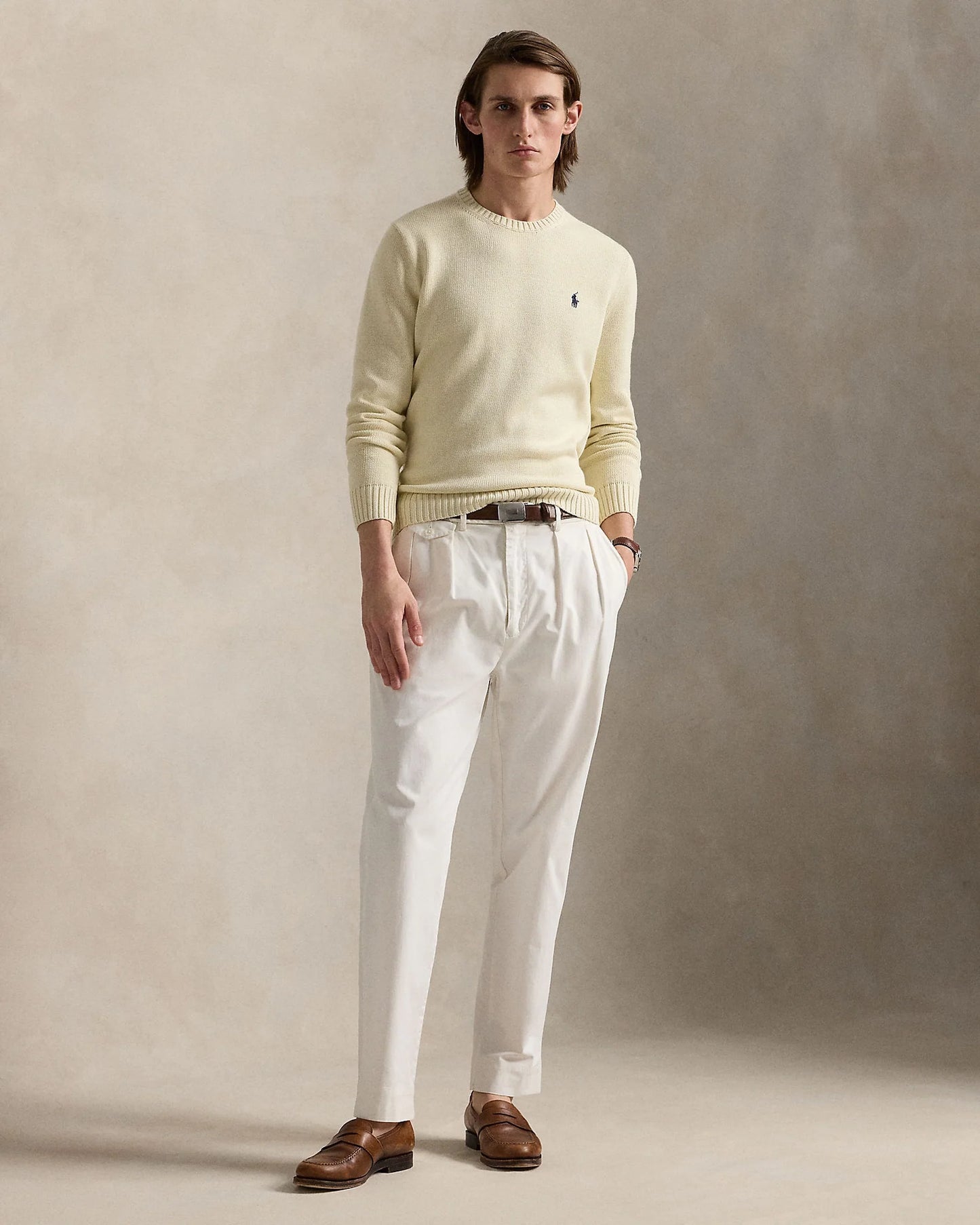 COTTON CREWNECK SWEATER ANDOVER CREAM