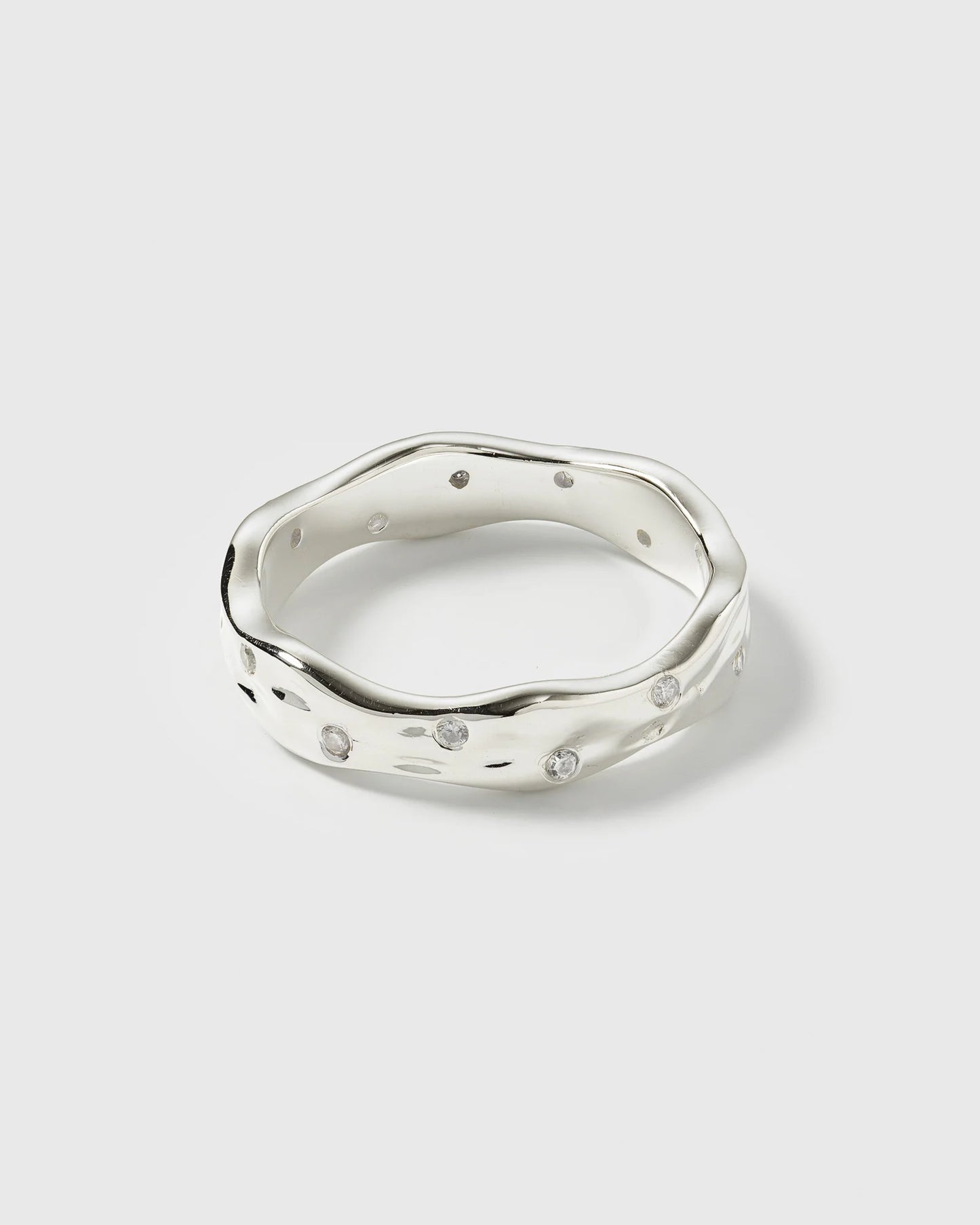 MELTING NARROW RING SILVER
