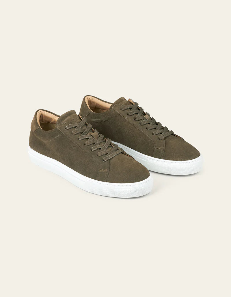 THEODOR SUEDE SNEAKER OLIVE NIGHT