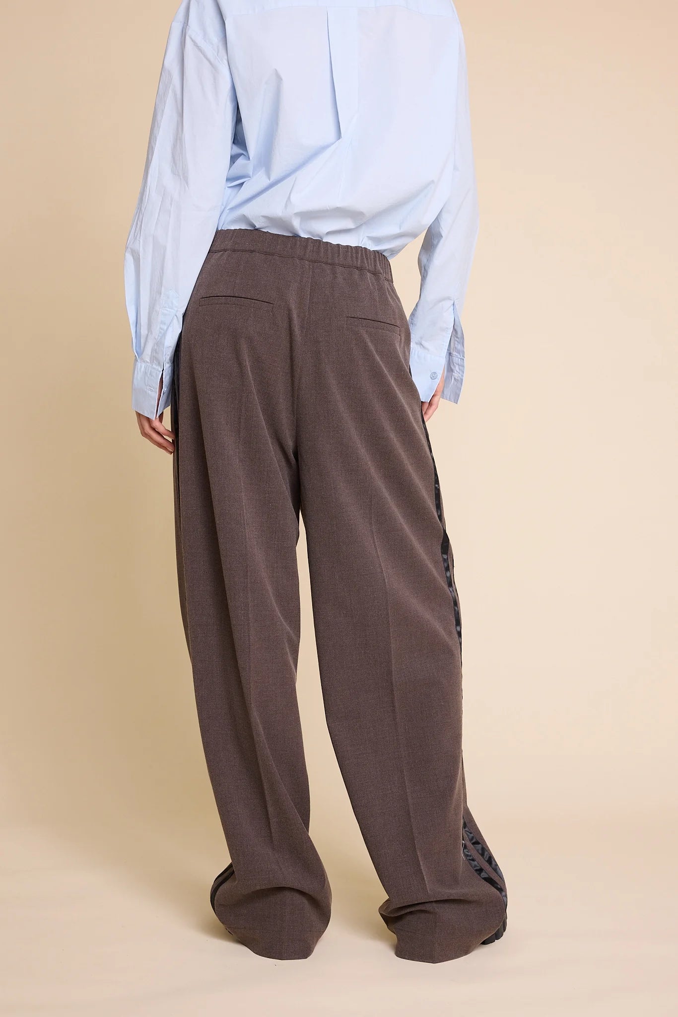 URSULA WOOL TROUSERS BROWN STRIPE