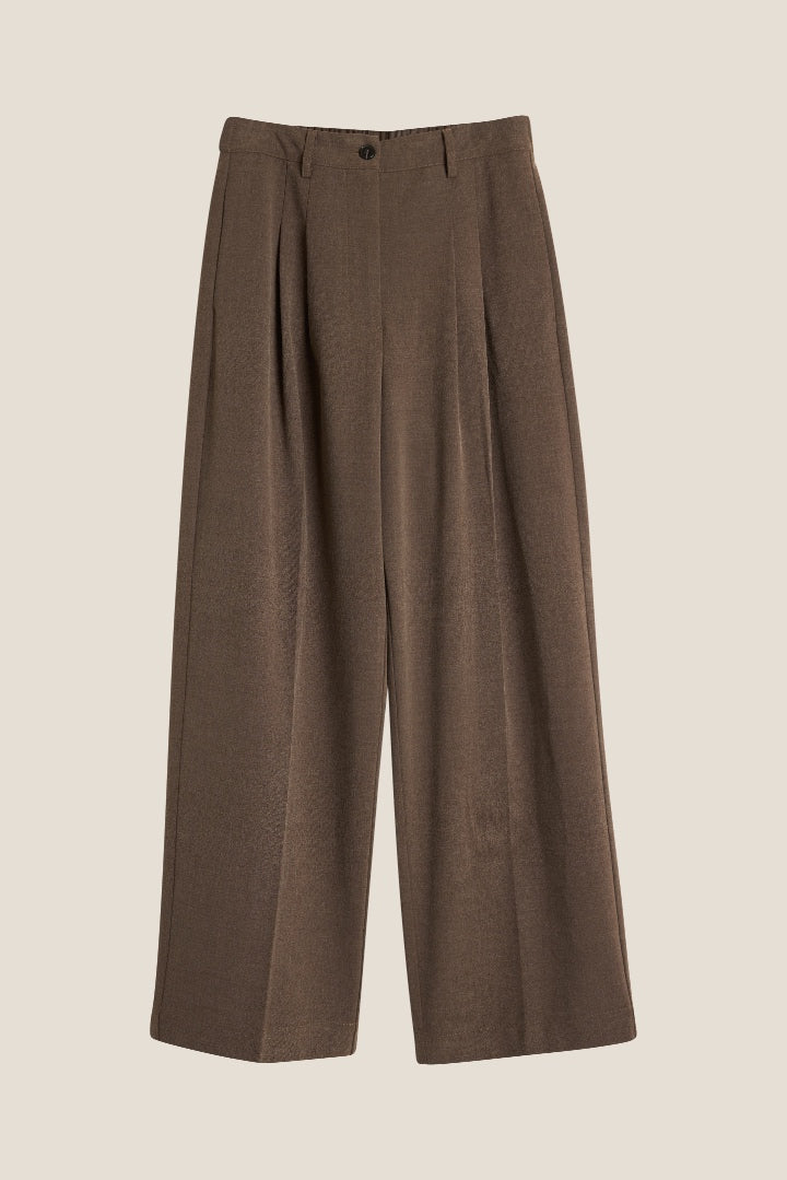 URSULA WOOL TROUSERS BROWN STRIPE