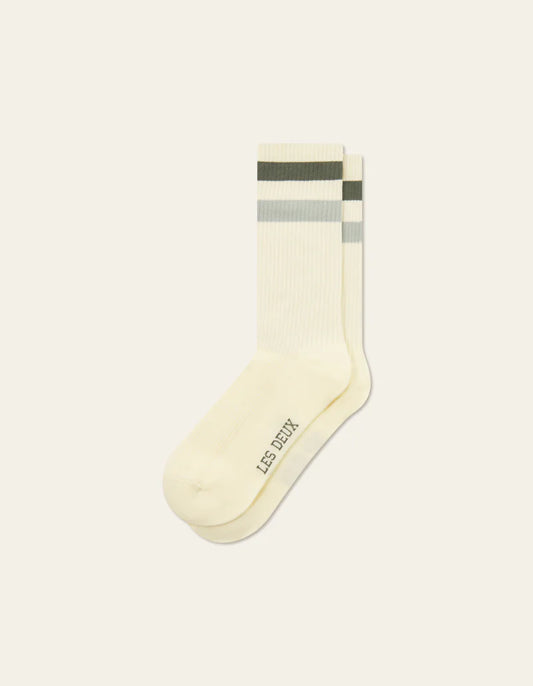 WOODS RIB STRIPE SOCKS 2-PACK CHIVE GREEN
