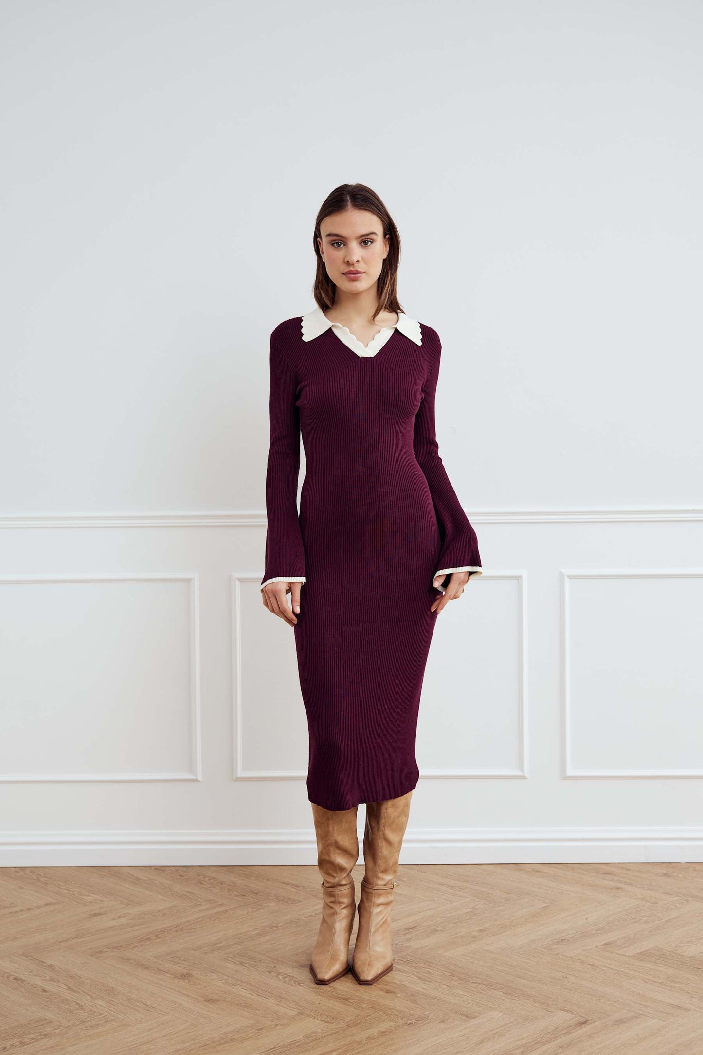 LIVVY KNIT DRESS WINE SUGAR