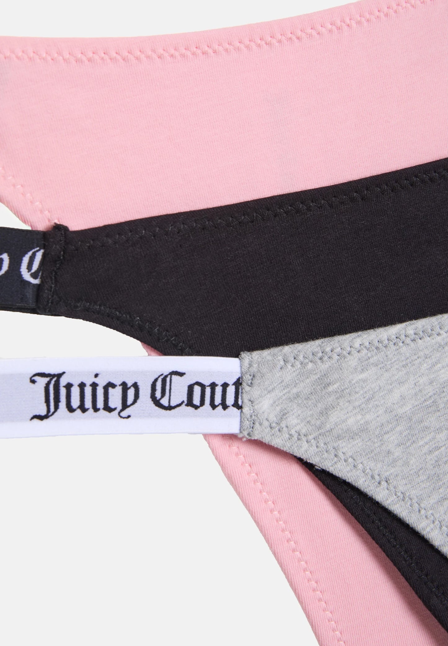 DEMI THONG 3 PACK MULTI : BLACK, PURITAN GREY, PINK MARL
