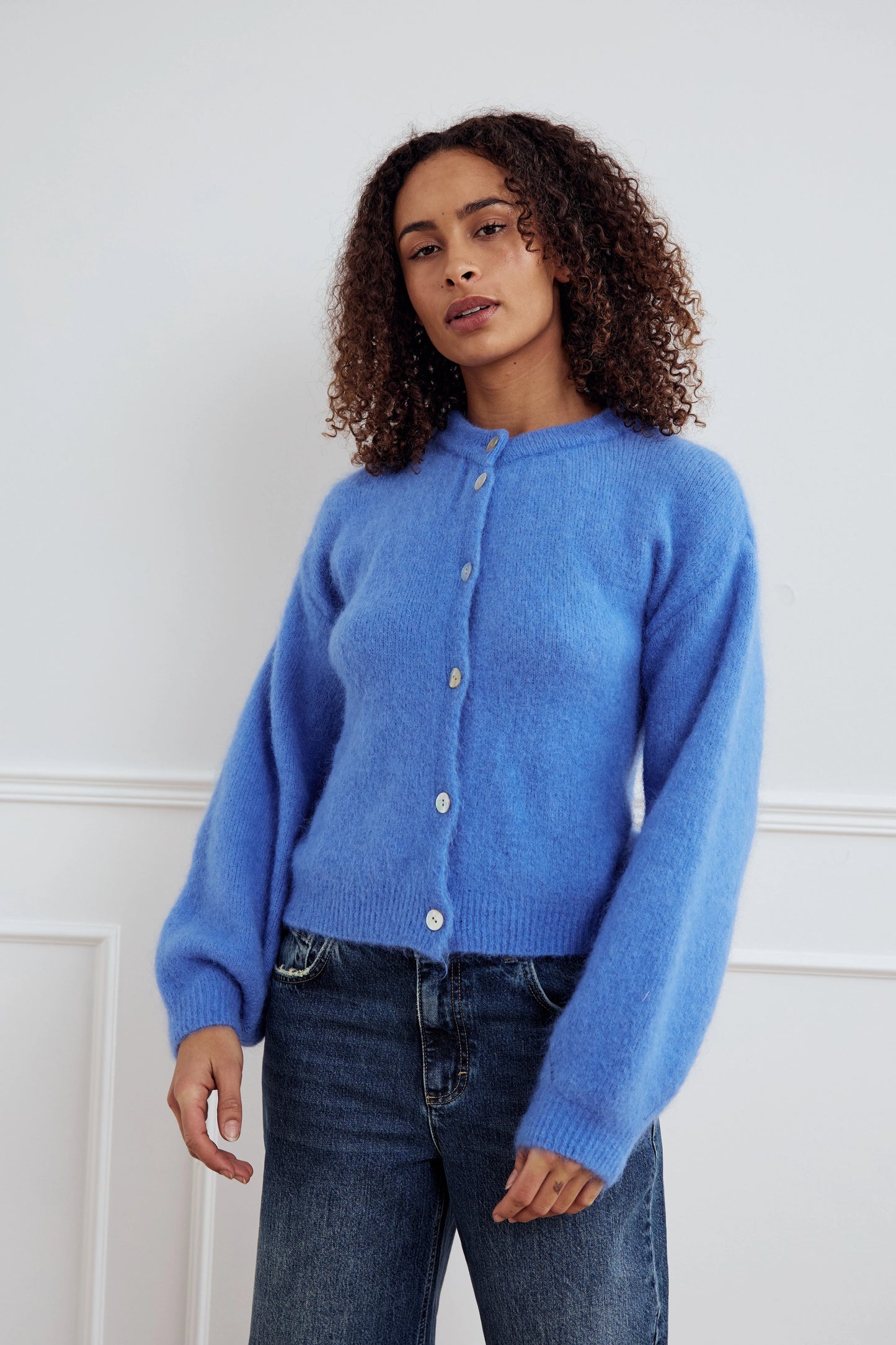 KAE KNIT CARDIGAN DOVE BLUE