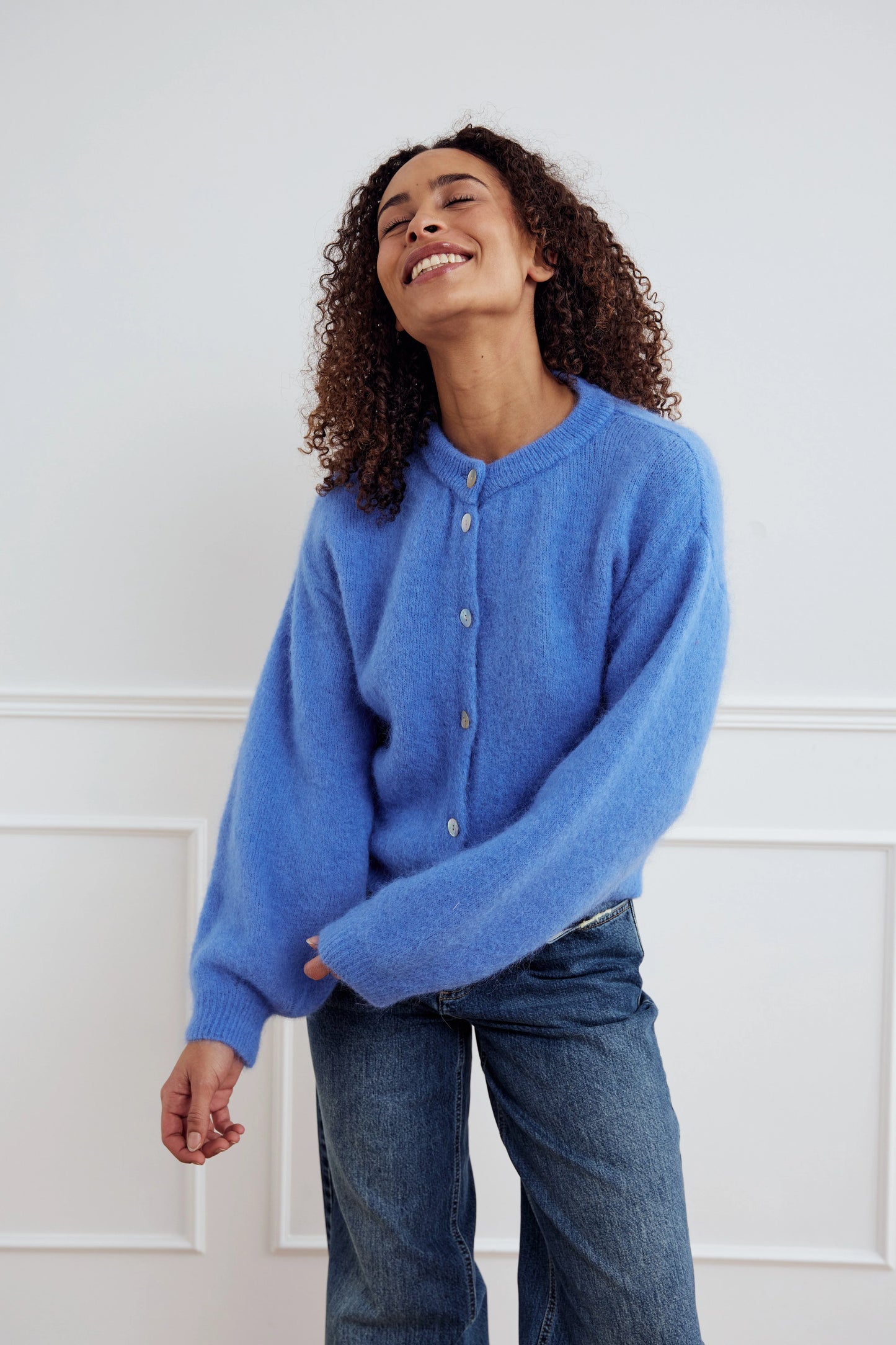 KAE KNIT CARDIGAN DOVE BLUE