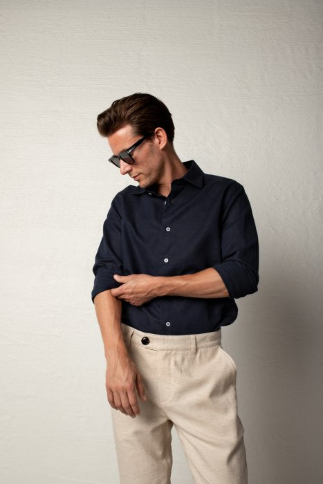 LUCA LINEN SHIRT NIGHT SKY