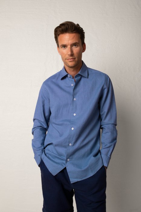 LUCA LINEN SHIRT CORONET BLUE