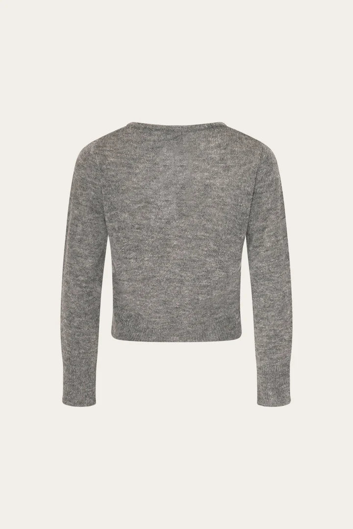 LYA KNIT CARDIGAN DARK GREY MELANGE
