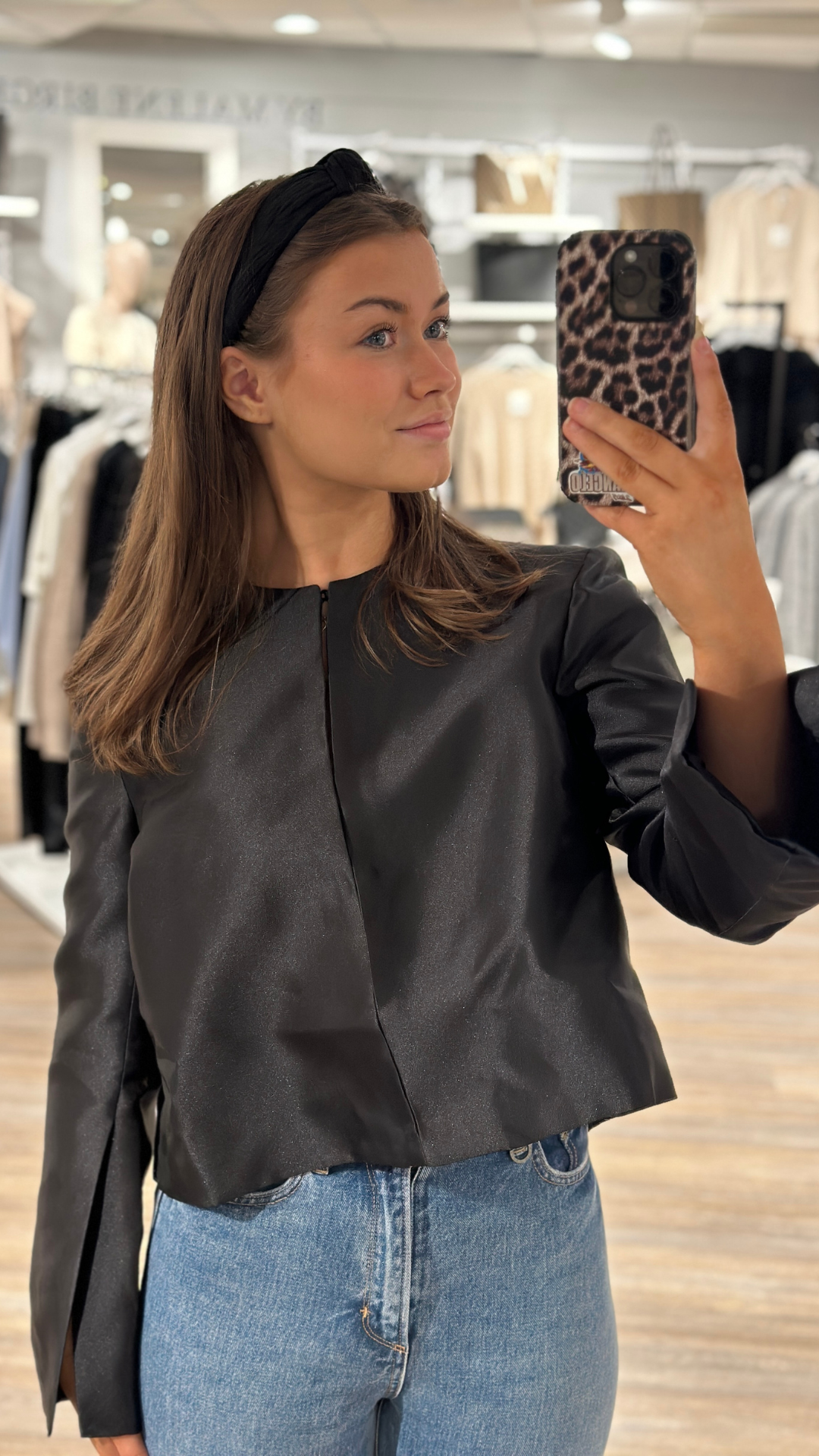 RUTHIE CROPPED LONG SLEEVE BLOUSE BLACK