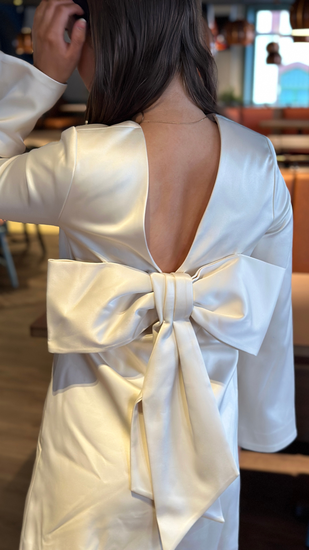 ELNA BOW DETAILED MINI DRESS