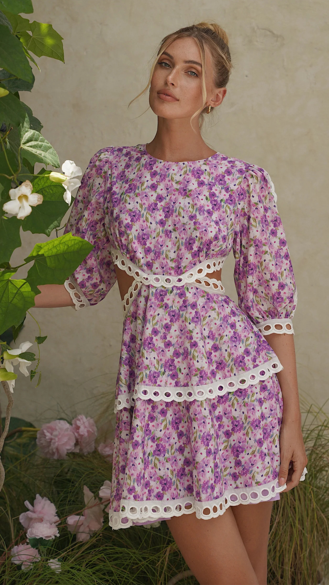 TEDDY MINI DRESS MOON FLOWER