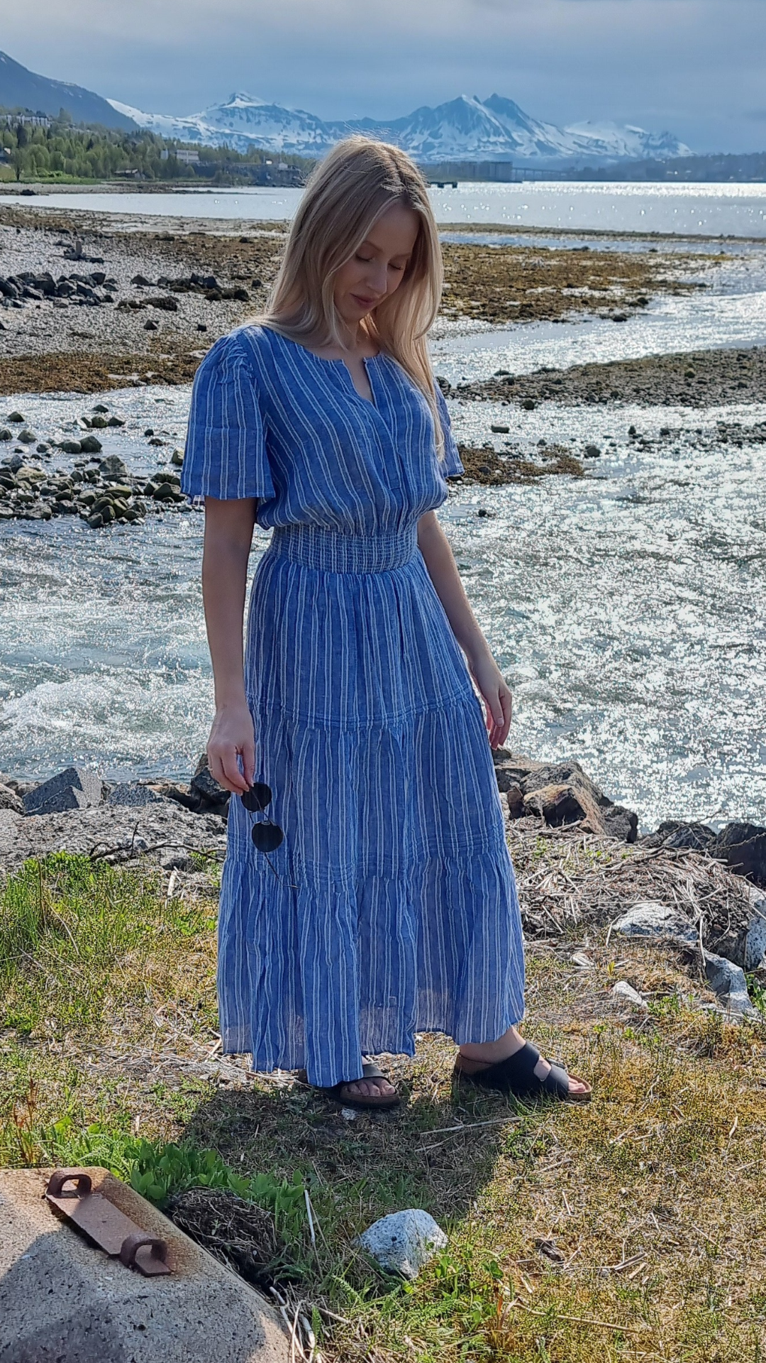 CANNES DRESS LAKE VIEW STRIPE