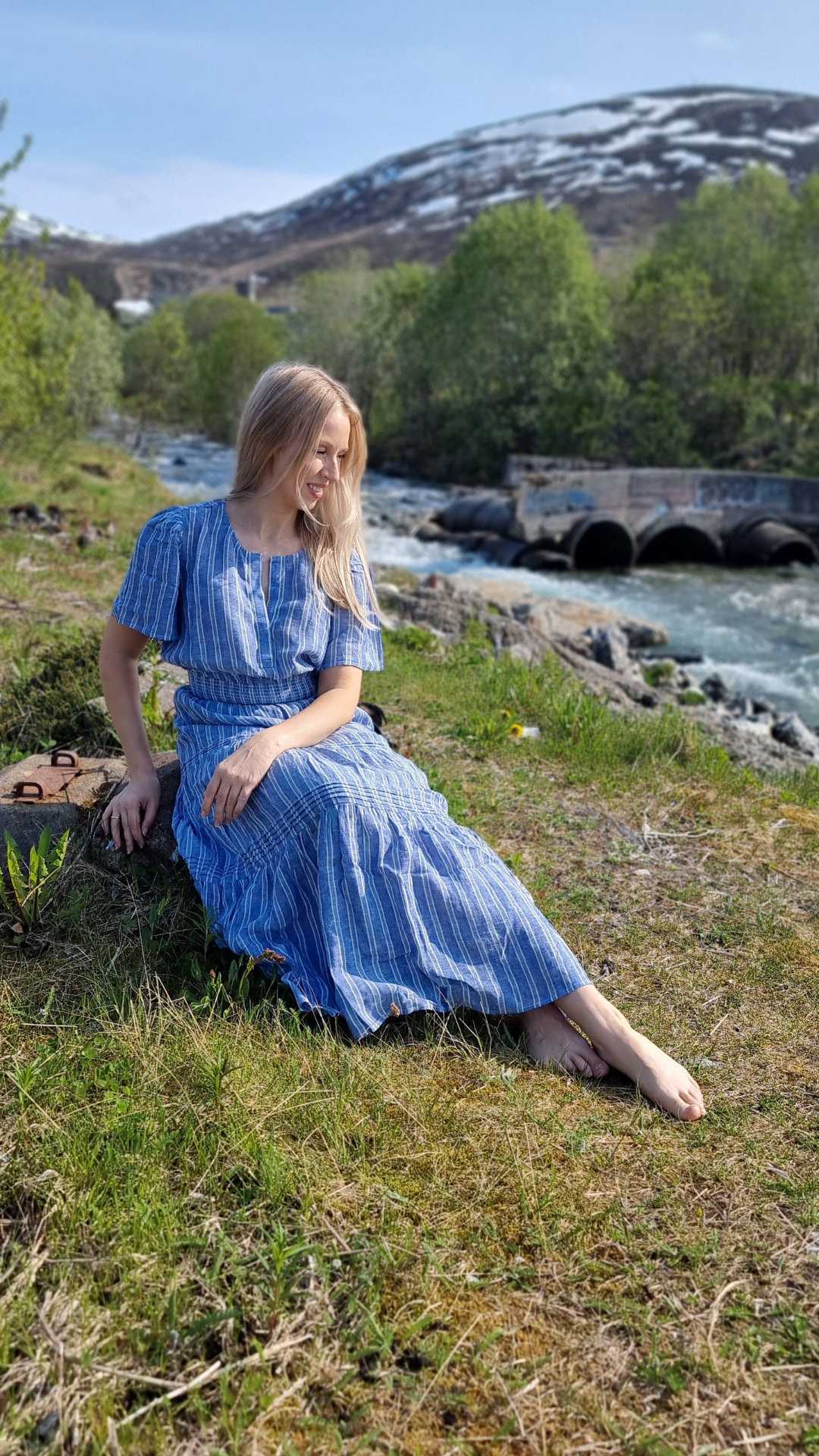 CANNES DRESS LAKE VIEW STRIPE