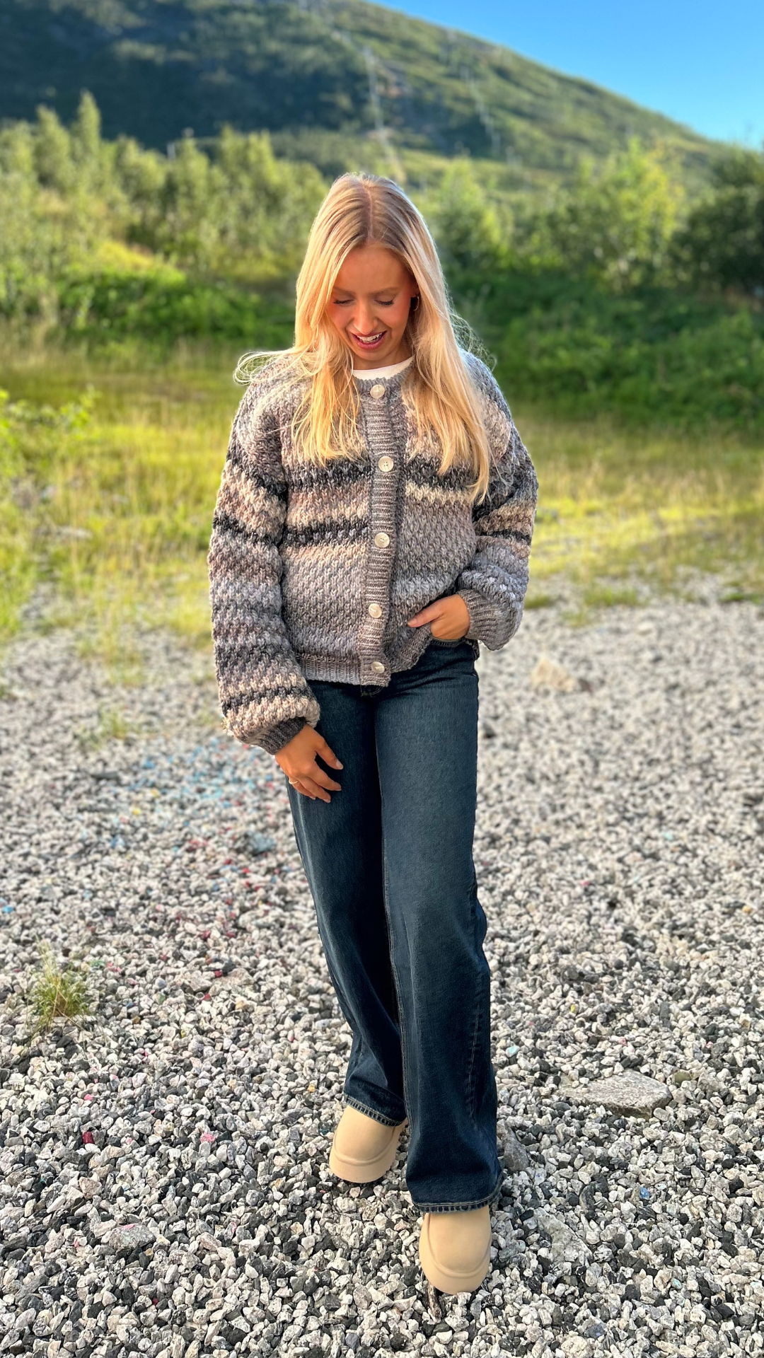 KAE KNIT CARDIGAN LIGHT GREY MIX