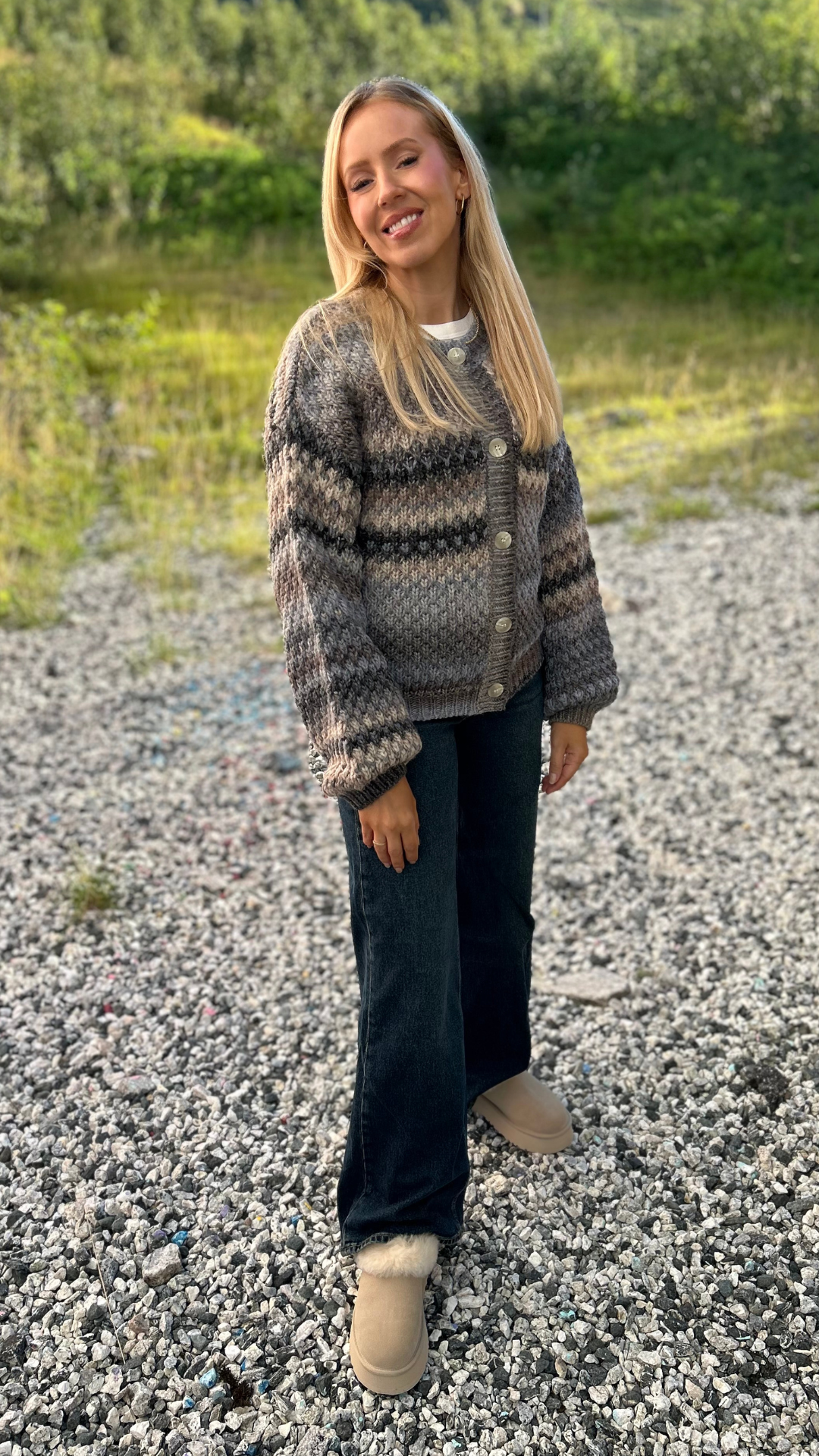 KAE KNIT CARDIGAN LIGHT GREY MIX
